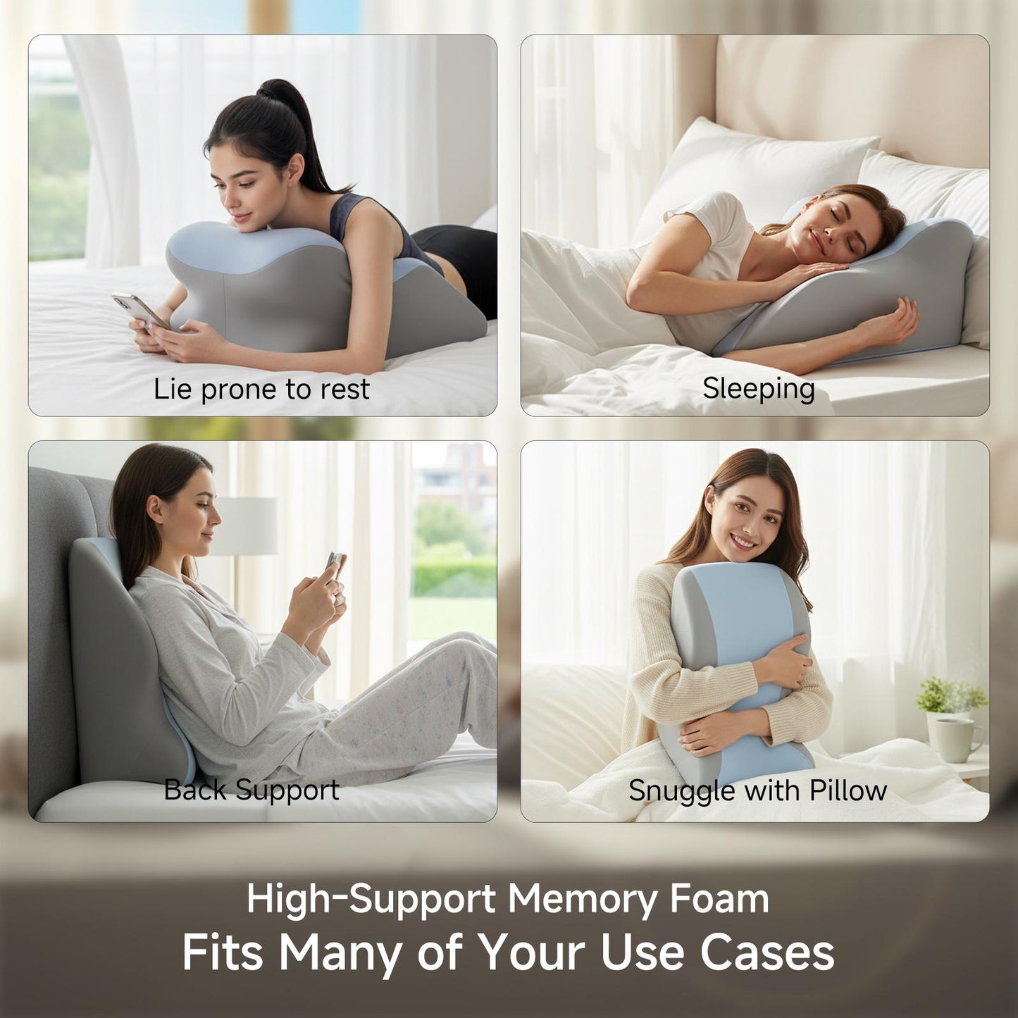 Ergonomic Support Pillow, Memory Foam Design, Versatile Used,forNeck, Back and Leg Support, Suitable for Face-DownReading pillow, Soft and Comfortable Fabric, Multi-Purpose,Removable, SleepingPillow Home, Sofa, Living Room, BedGift