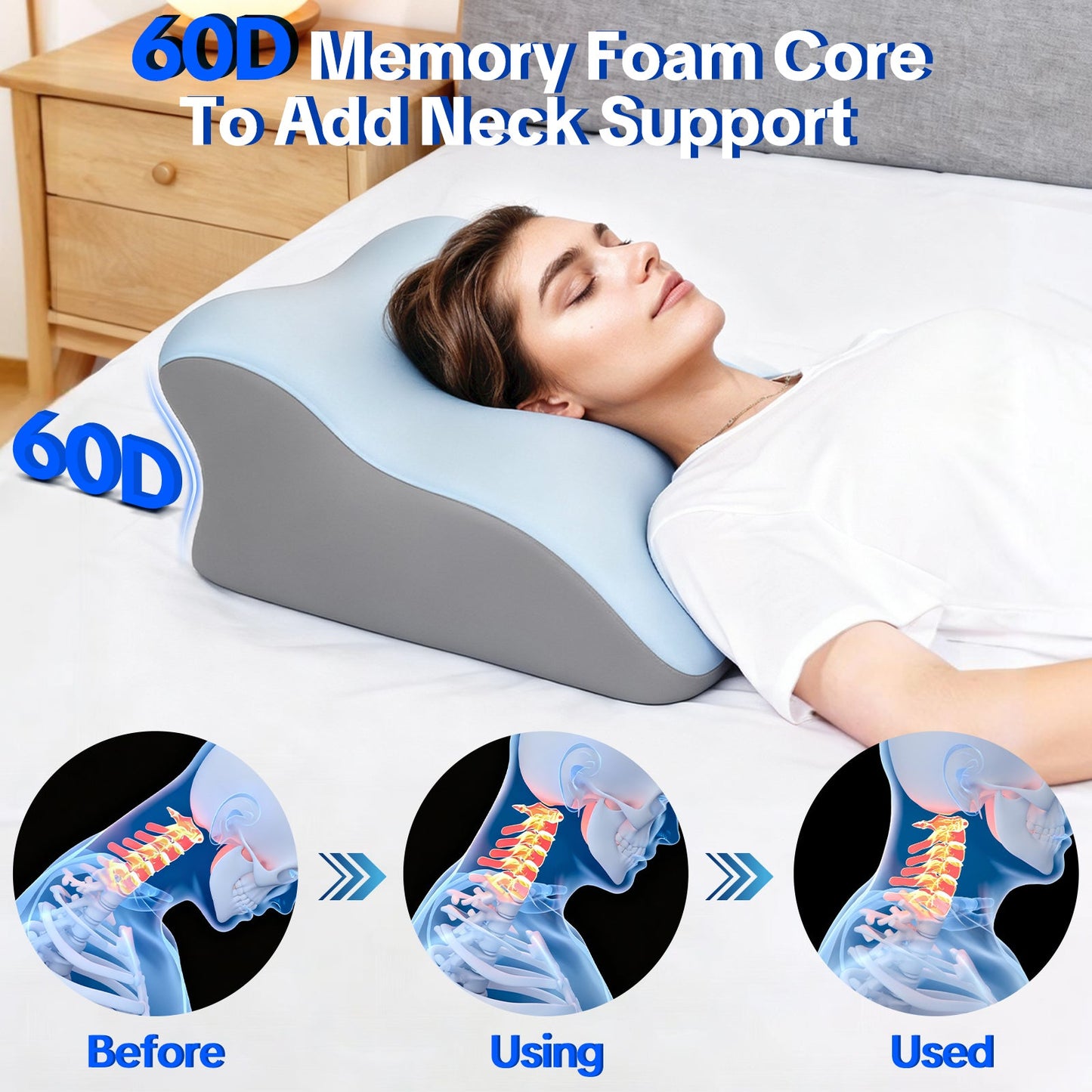 Ergonomic Support Pillow, Memory Foam Design, Versatile Used,forNeck, Back and Leg Support, Suitable for Face-DownReading pillow, Soft and Comfortable Fabric, Multi-Purpose,Removable, SleepingPillow Home, Sofa, Living Room, BedGift