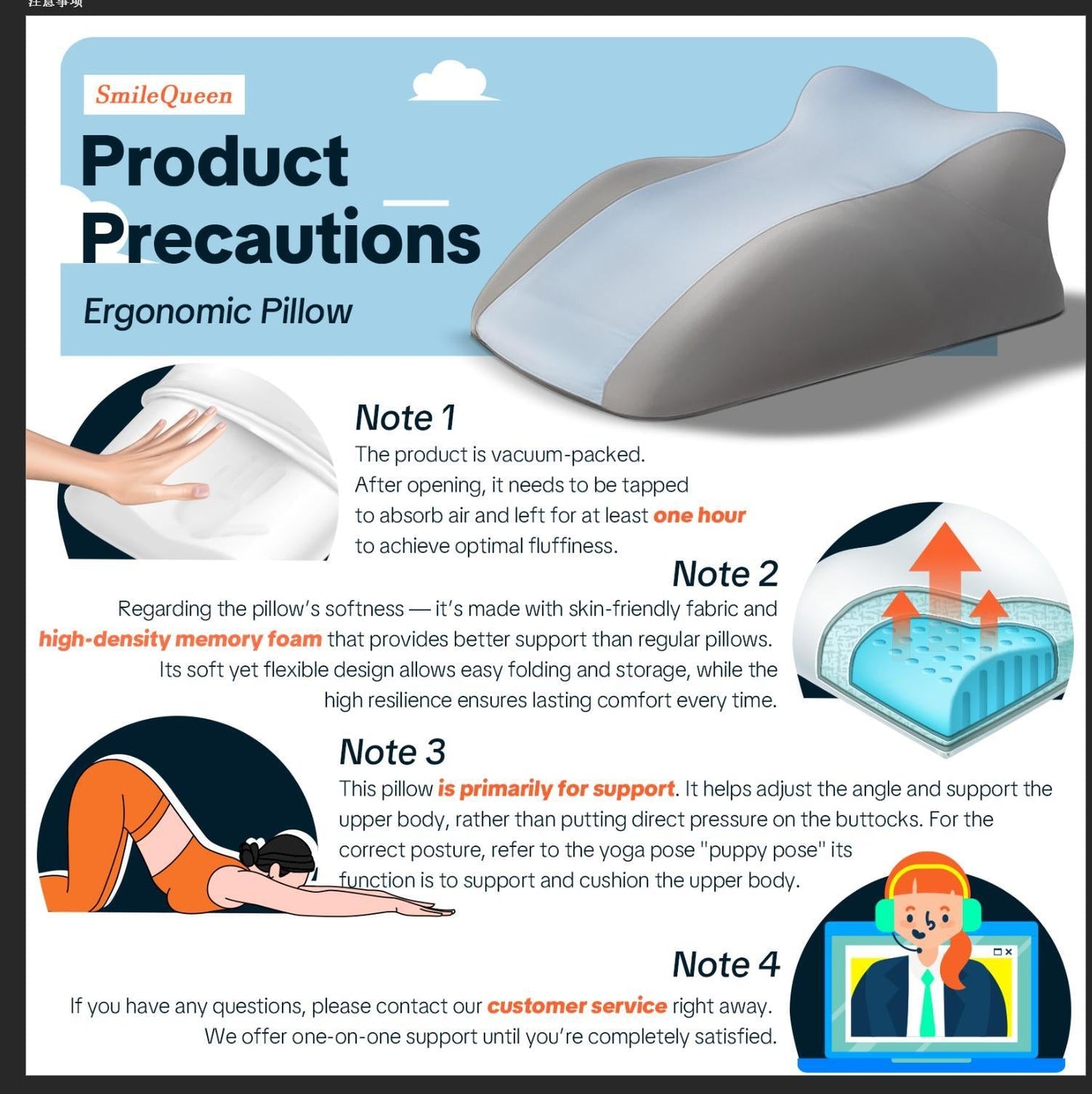 Ergonomic Support Pillow, Memory Foam Design, Versatile Used,forNeck, Back and Leg Support, Suitable for Face-DownReading pillow, Soft and Comfortable Fabric, Multi-Purpose,Removable, SleepingPillow Home, Sofa, Living Room, BedGift