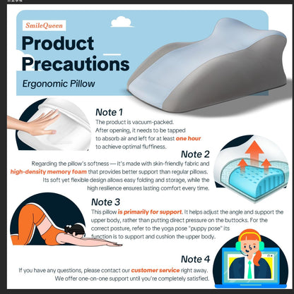 Ergonomic Support Pillow, Memory Foam Design, Versatile Used,forNeck, Back and Leg Support, Suitable for Face-DownReading pillow, Soft and Comfortable Fabric, Multi-Purpose,Removable, SleepingPillow Home, Sofa, Living Room, BedGift