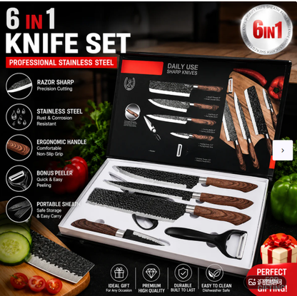 Professional Chef's Knife Set - 6Pcs Set